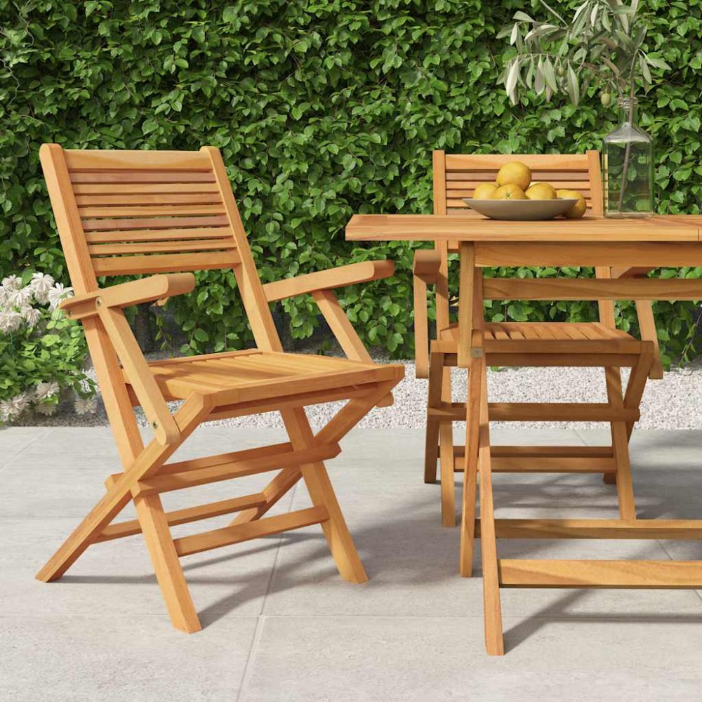 vidaXL Πτυσσόμενες Καρέκλες 2 τεμ. 55x62x90 εκ. Μασίφ Ξύλο Teak