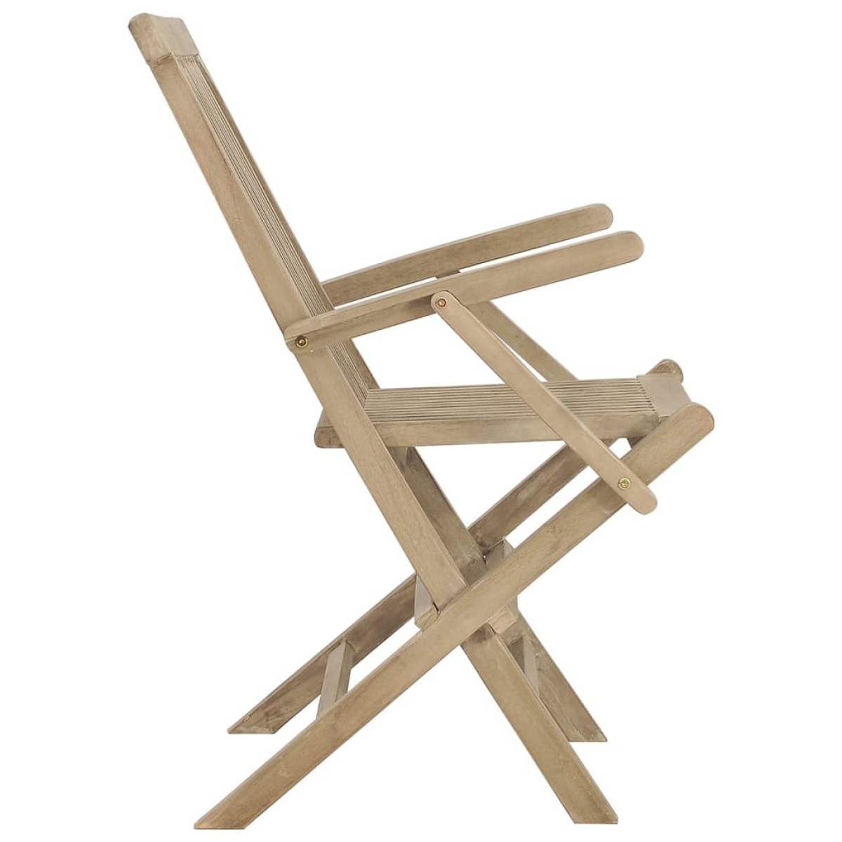 vidaXL Καρέκλες Κήπου Πτυσσόμενες 2 τεμ. Γκρι 56x61x89 εκ. Μασίφ Teak