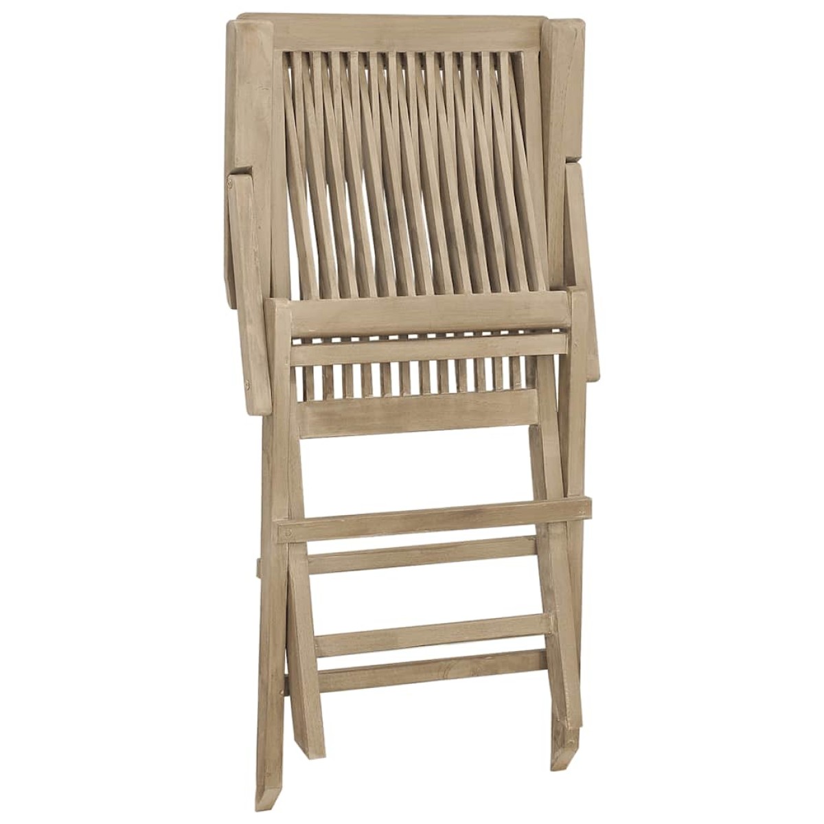 vidaXL Καρέκλες Κήπου Πτυσσόμενες 2 τεμ. Γκρι 56x61x89 εκ. Μασίφ Teak