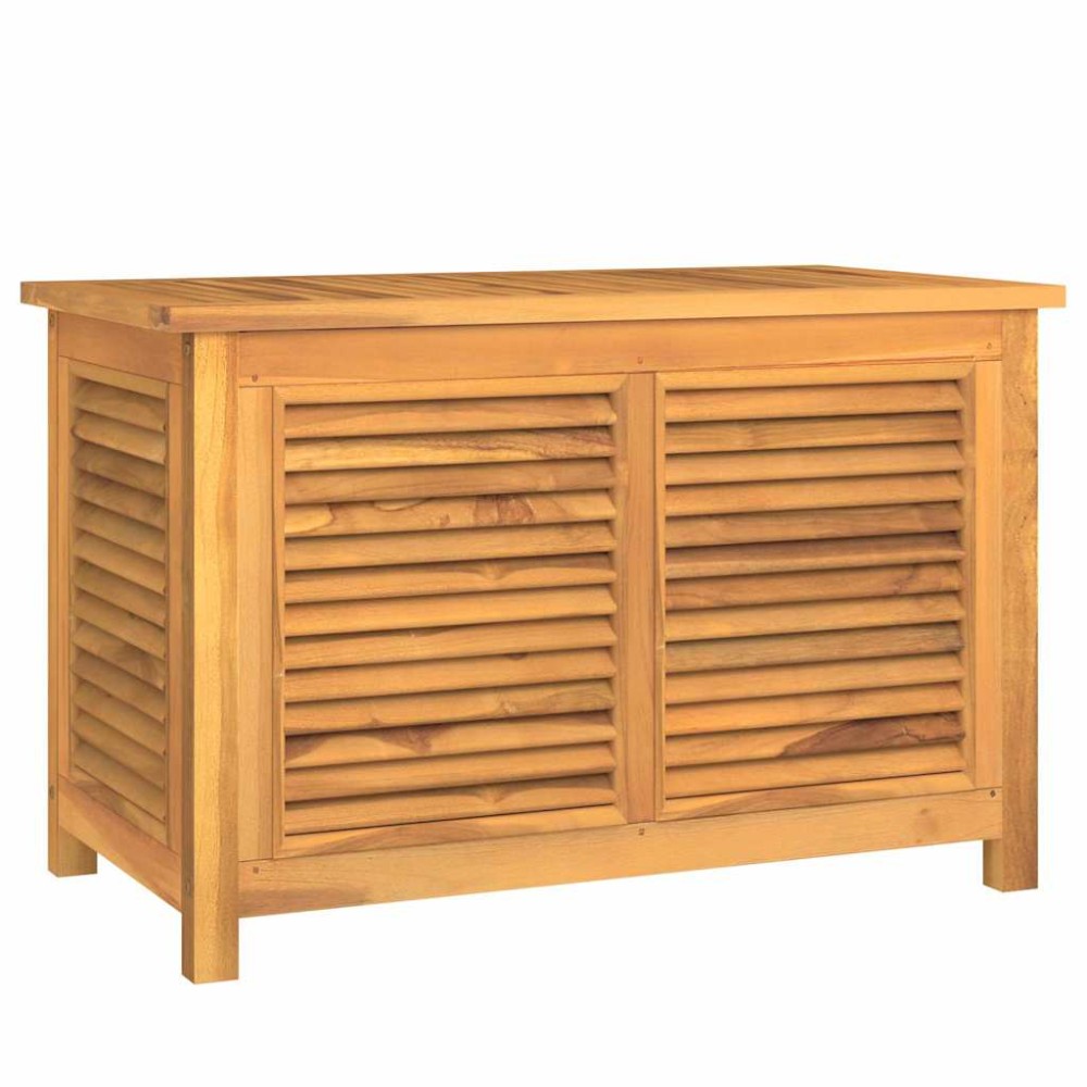 vidaXL Μπαούλο Αποθήκευσης Κήπου με Τσάντα 90x50x58 εκ Μασίφ Ξύλο Teak
