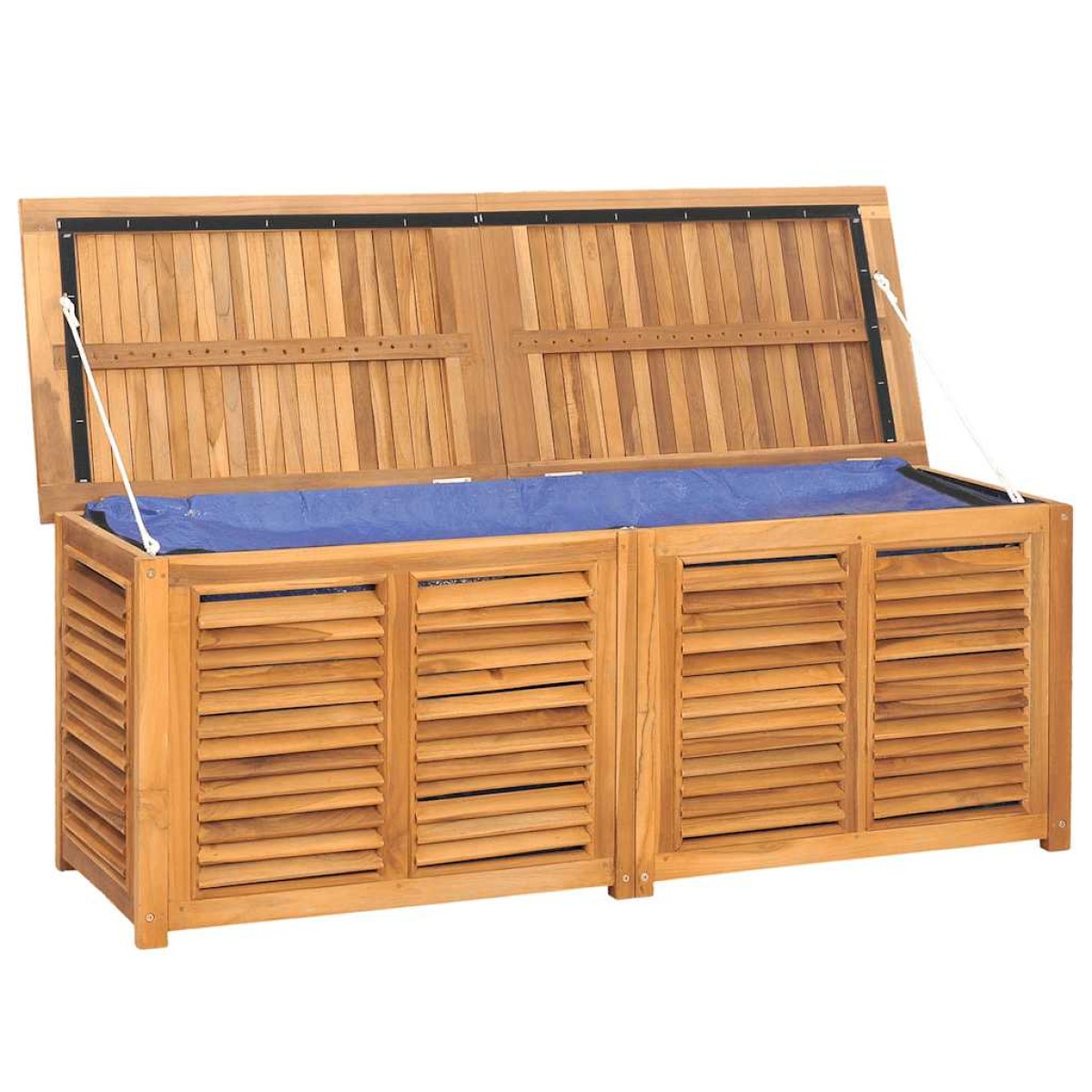 vidaXL Μπαούλο Αποθήκευσης Κήπου με Τσάντα 150x50x53εκ Μασίφ Ξύλο Teak
