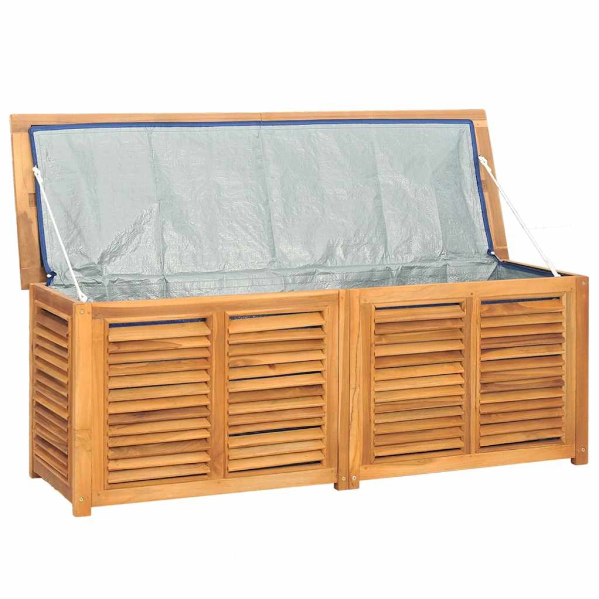 vidaXL Μπαούλο Αποθήκευσης Κήπου με Τσάντα 150x50x53εκ Μασίφ Ξύλο Teak