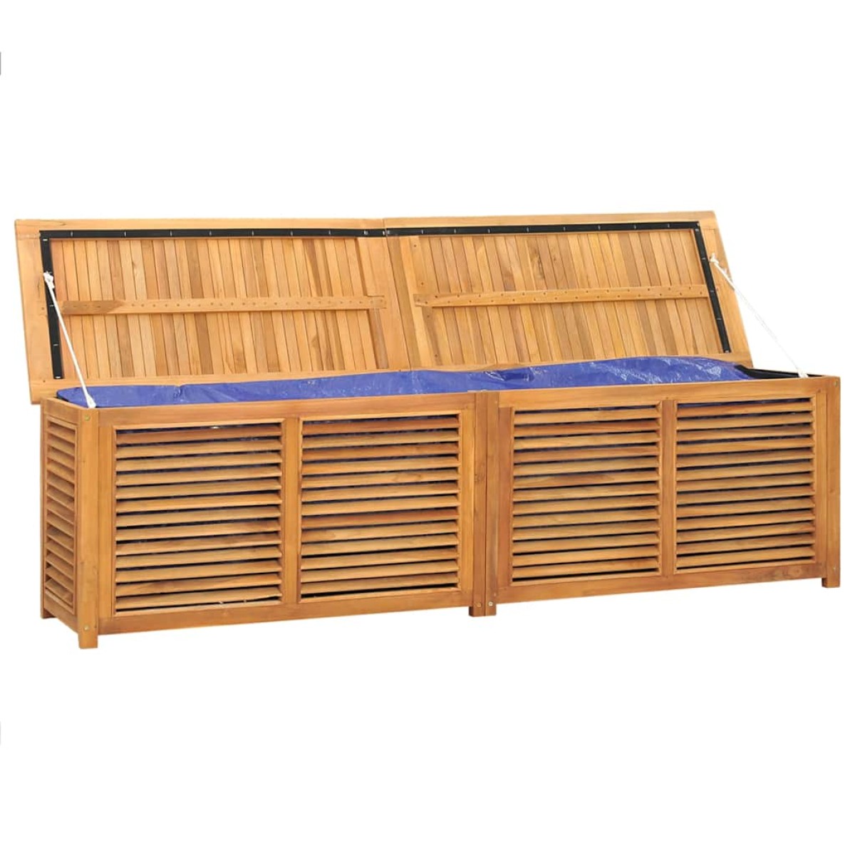 vidaXL Μπαούλο Αποθήκευσης Κήπου με Τσάντα 200x50x53εκ Μασίφ Ξύλο Teak