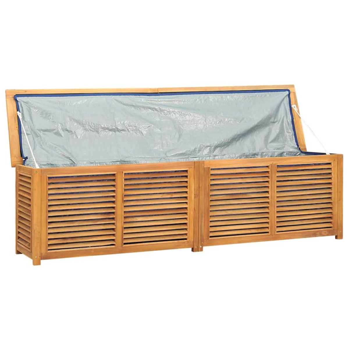 vidaXL Μπαούλο Αποθήκευσης Κήπου με Τσάντα 200x50x53εκ Μασίφ Ξύλο Teak
