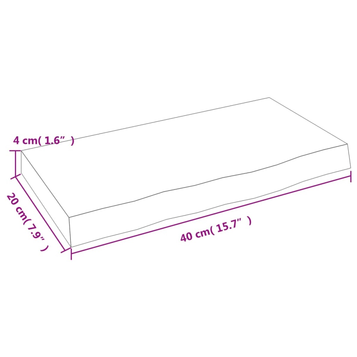 vidaXL Ράφι Τοίχου 40x20x4 εκ. από Ακατέργαστο Μασίφ Ξύλο Δρυός