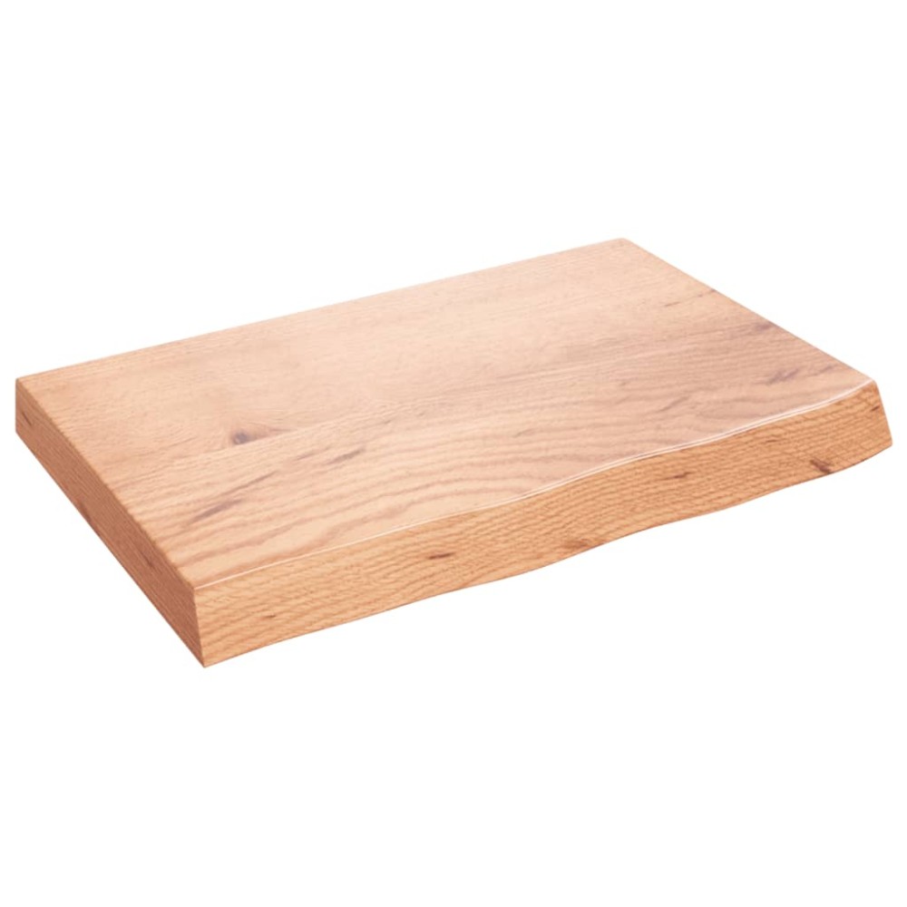vidaXL Ράφι Τοίχου Ανοιχτό Καφέ 60x40x(2-6)εκ. Επεξ. Μασίφ Ξύλο Δρυός