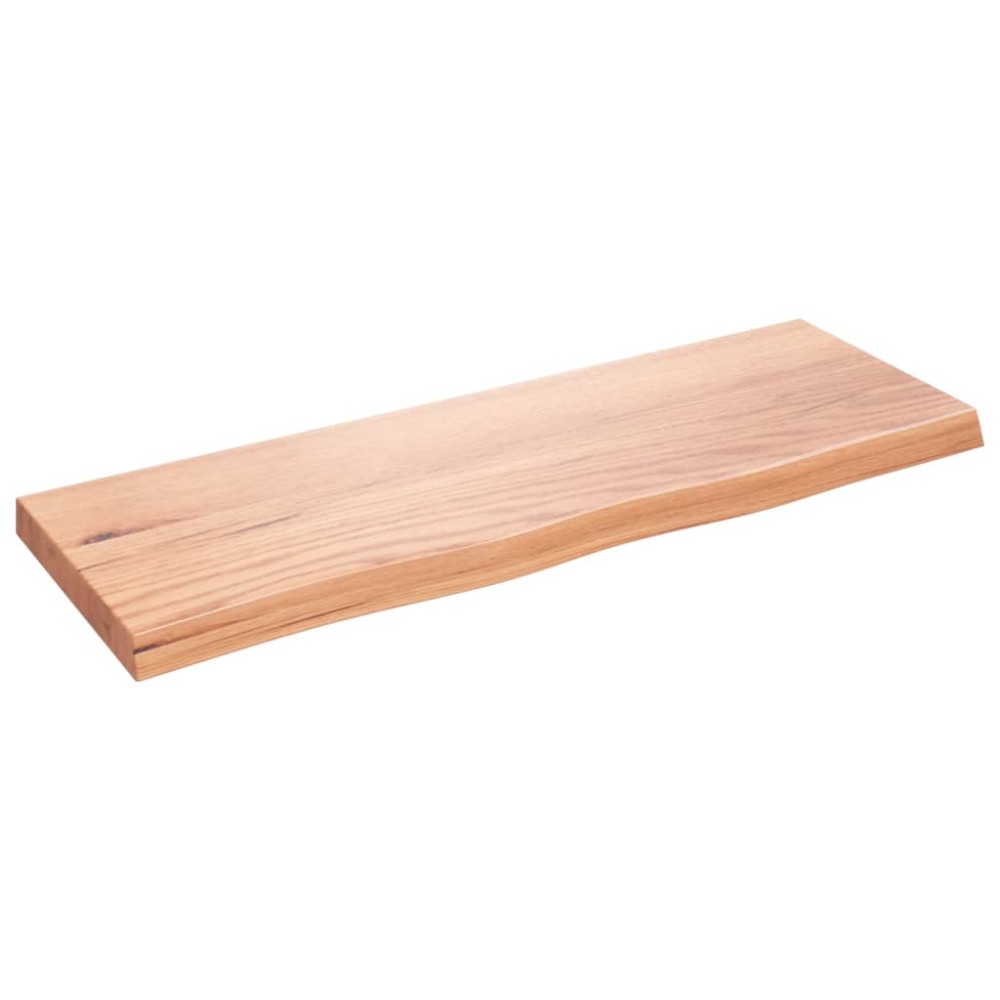 vidaXL Ράφι Τοίχου Ανοιχτό Καφέ 80x30x(2-4)εκ. Επεξ. Μασίφ Ξύλο Δρυός