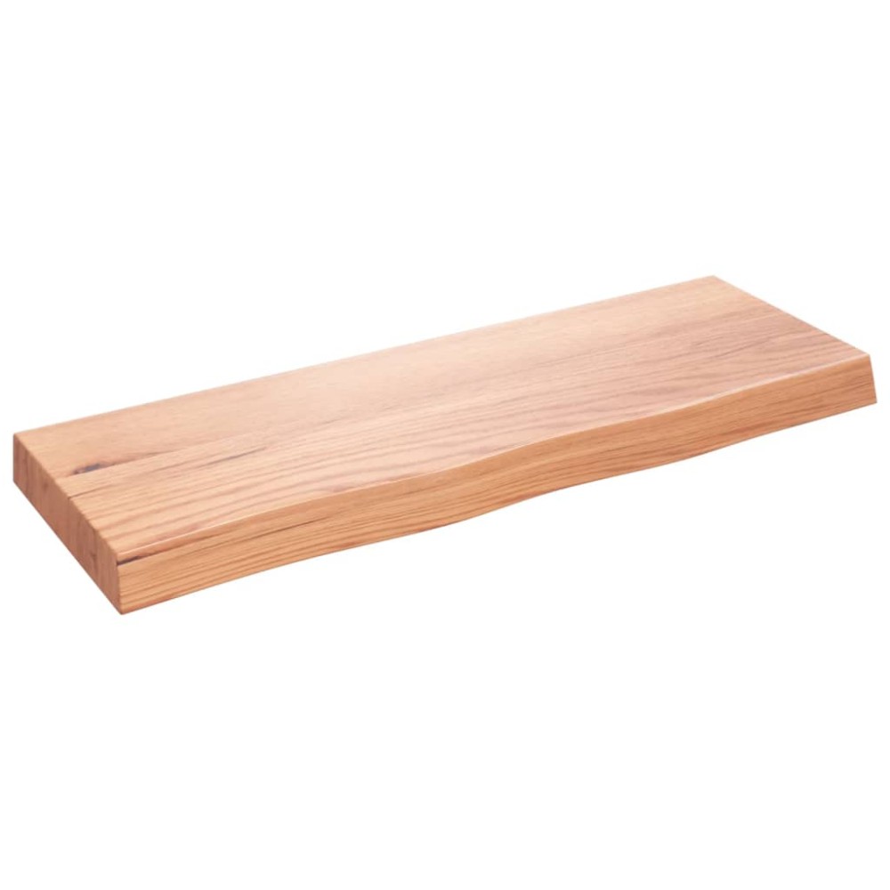 vidaXL Ράφι Τοίχου Ανοιχτό Καφέ 80x30x(2-6)εκ. Επεξ. Μασίφ Ξύλο Δρυός