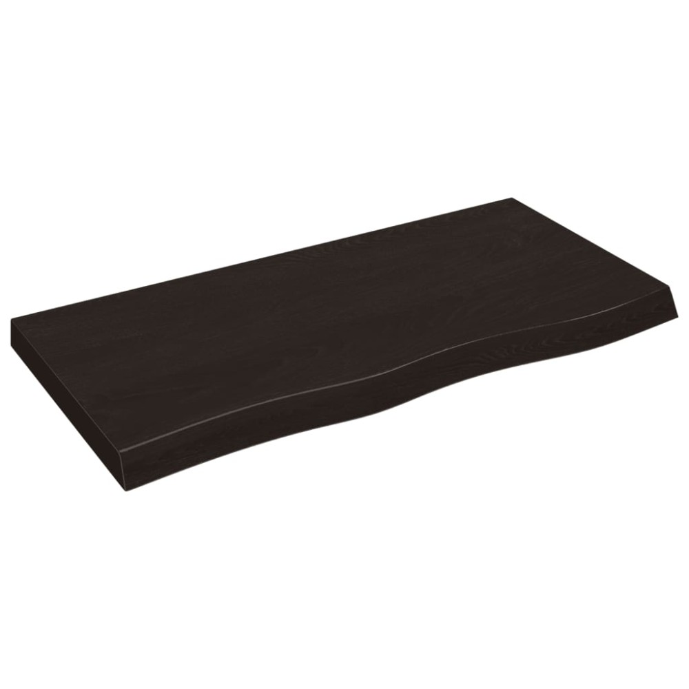 vidaXL Ράφι Τοίχου Σκούρο Καφέ 100x50x(2-6) εκ. Επεξ. Μασίφ Ξύλο Δρυός