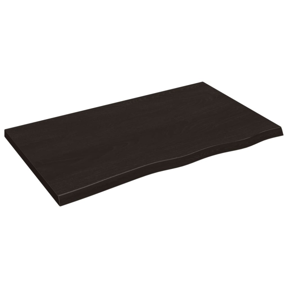 vidaXL Ράφι Τοίχου Σκούρο Καφέ 100x60x(2-4) εκ. Επεξ. Μασίφ Ξύλο Δρυός