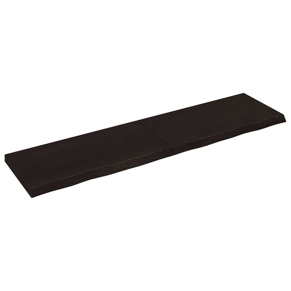 vidaXL Ράφι Τοίχου Σκούρο Καφέ 200x50x(2-6) εκ. Επεξ. Μασίφ Ξύλο Δρυός