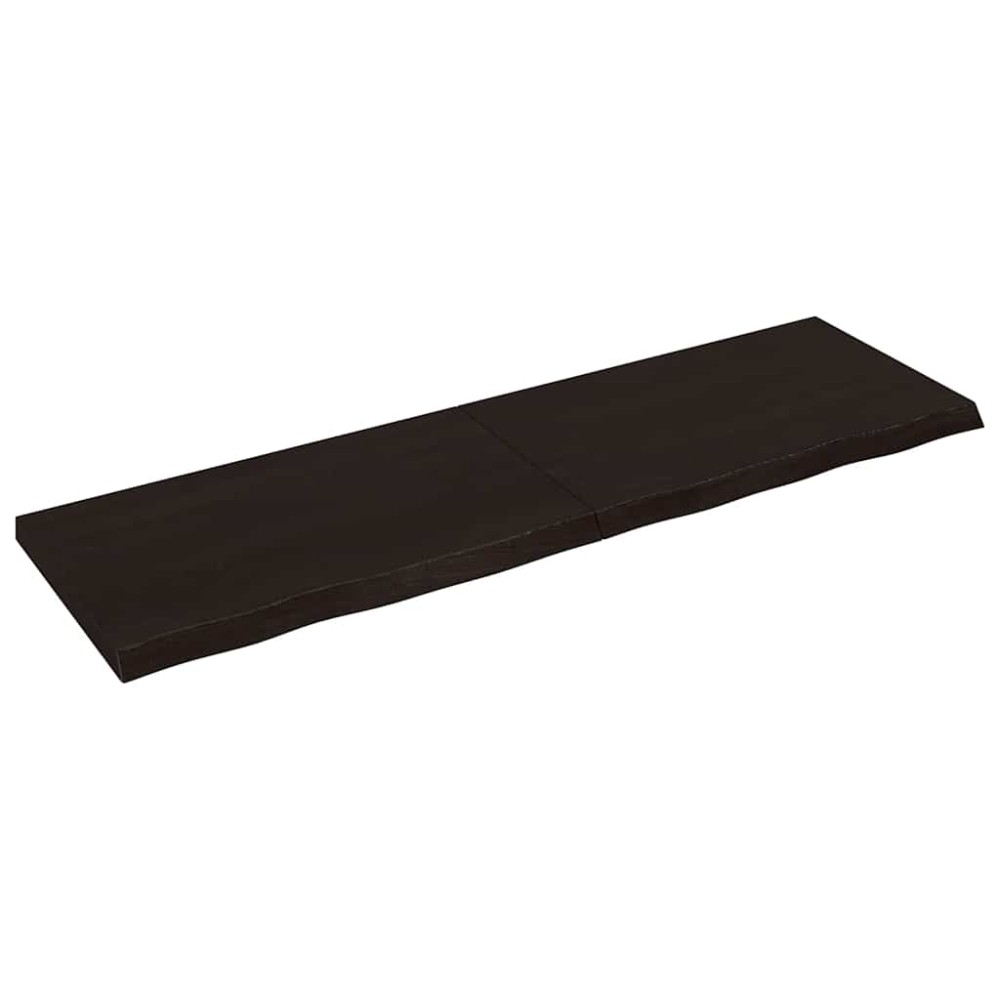 vidaXL Ράφι Τοίχου Σκούρο Καφέ 200x60x(2-6) εκ. Επεξ. Μασίφ Ξύλο Δρυός