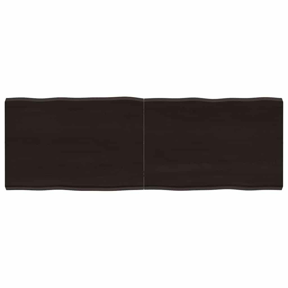 vidaXL Επιφ Τραπεζιού Αν Καφέ 120x40x(2-4)εκ.Ακατέργ. Μασίφ Ξύλο Δρυός