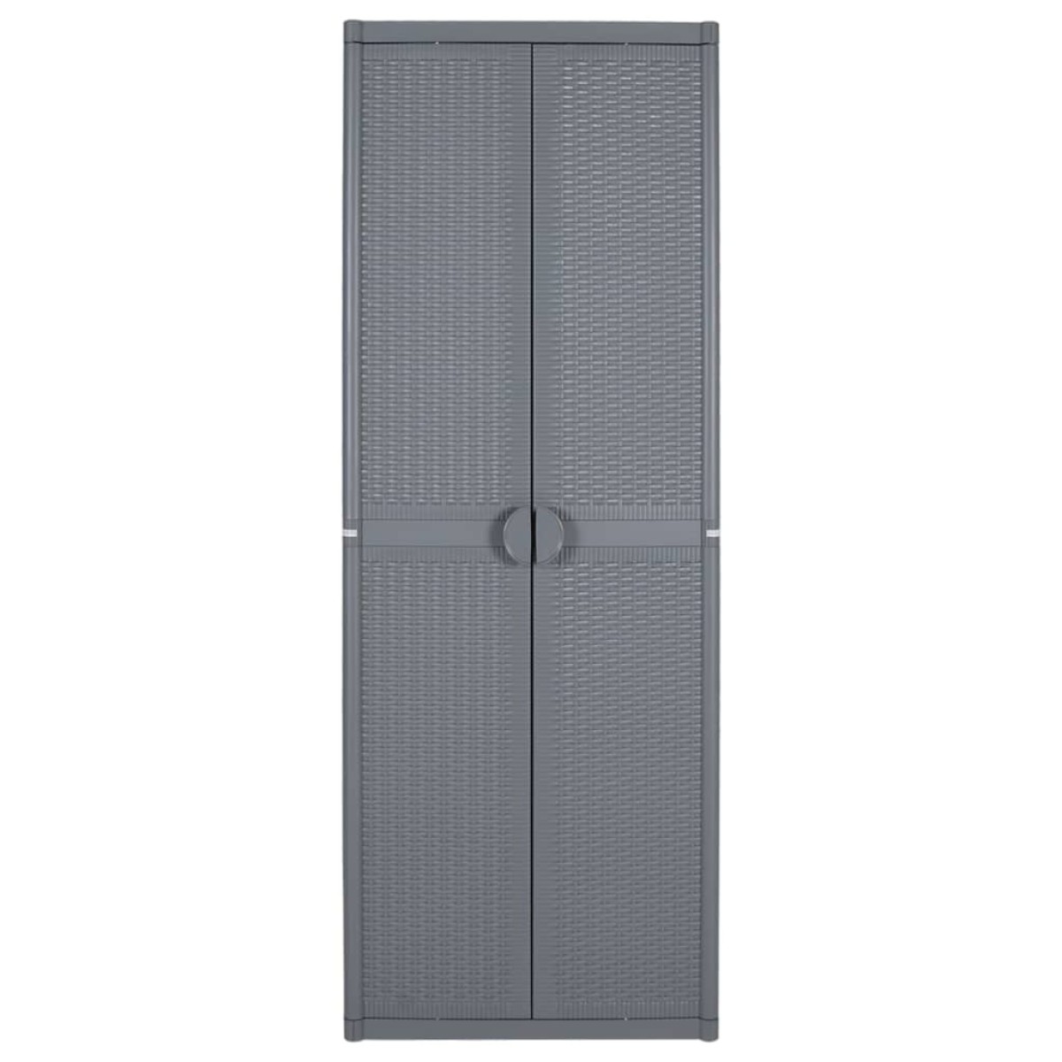 vidaXL Ντουλάπι Αποθήκευσης Κήπου Γκρι 65x45x172 εκ. από Ρατάν PP