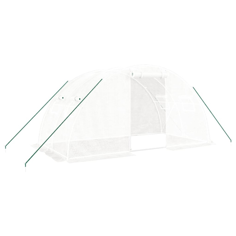 vidaXL Θερμοκήπιο με Ατσάλινο Πλαίσιο Λευκό 8 μ² 4 x 2 x 2 μ.