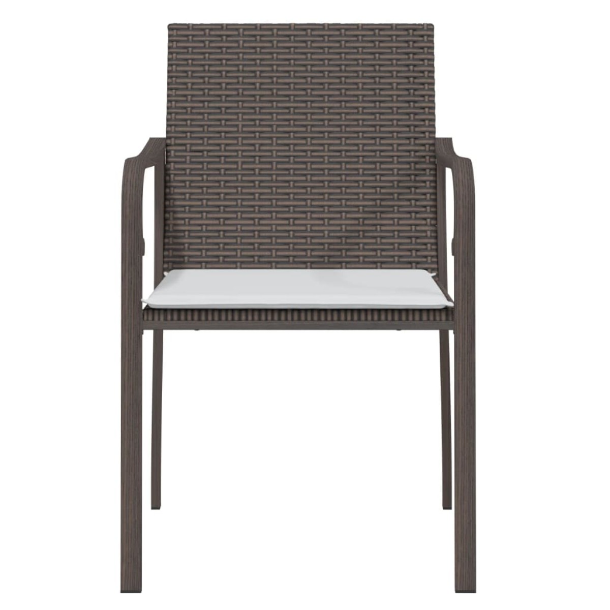 vidaXL Καρέκλες Κήπου 2 τεμ. Καφέ 56x59x84 εκ. Συνθ. Ρατάν & Μαξιλάρια