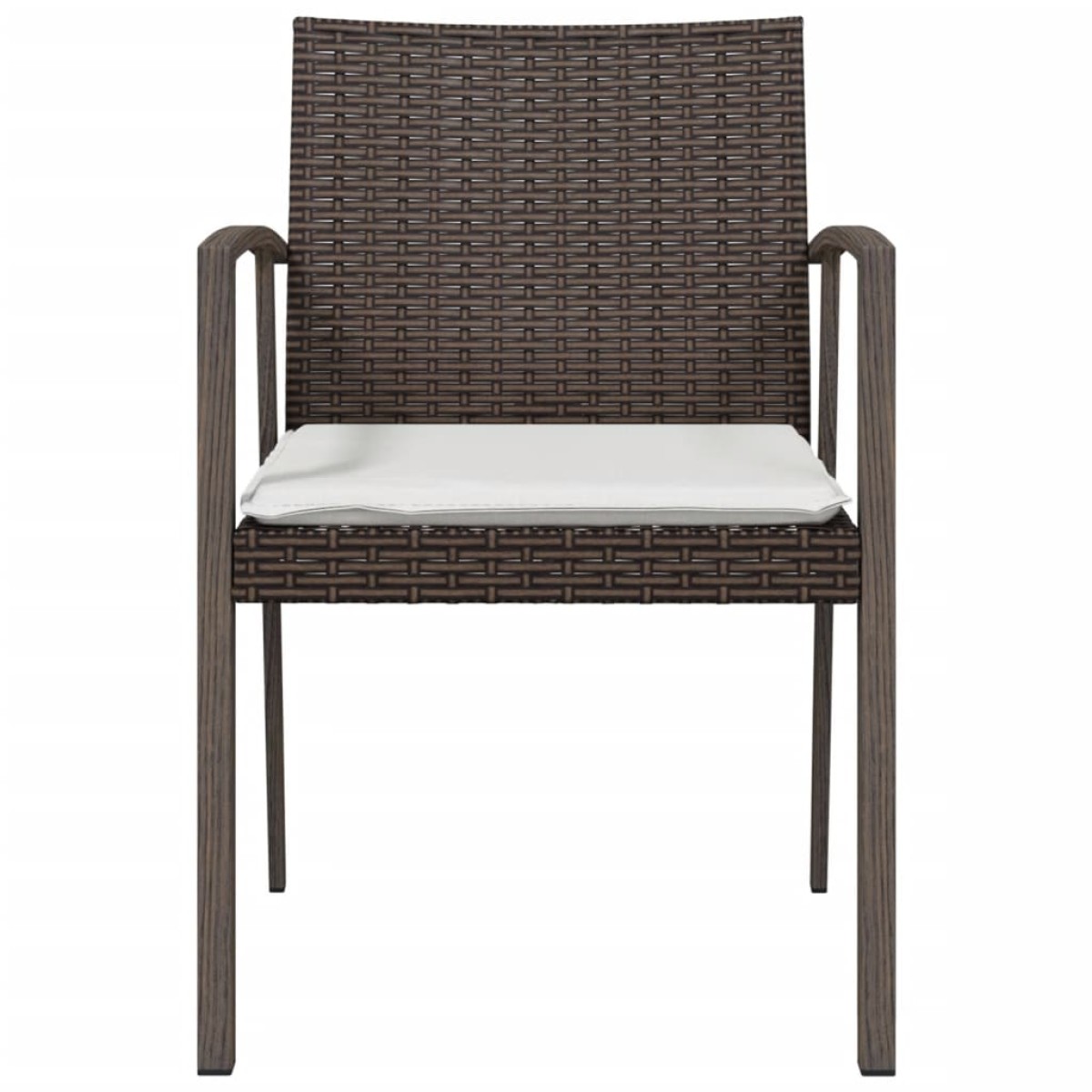 vidaXL Καρέκλες Κήπου 2 τεμ. Καφέ 56,5x57x83 εκ. Συνθ. Ρατάν&Μαξιλάρια