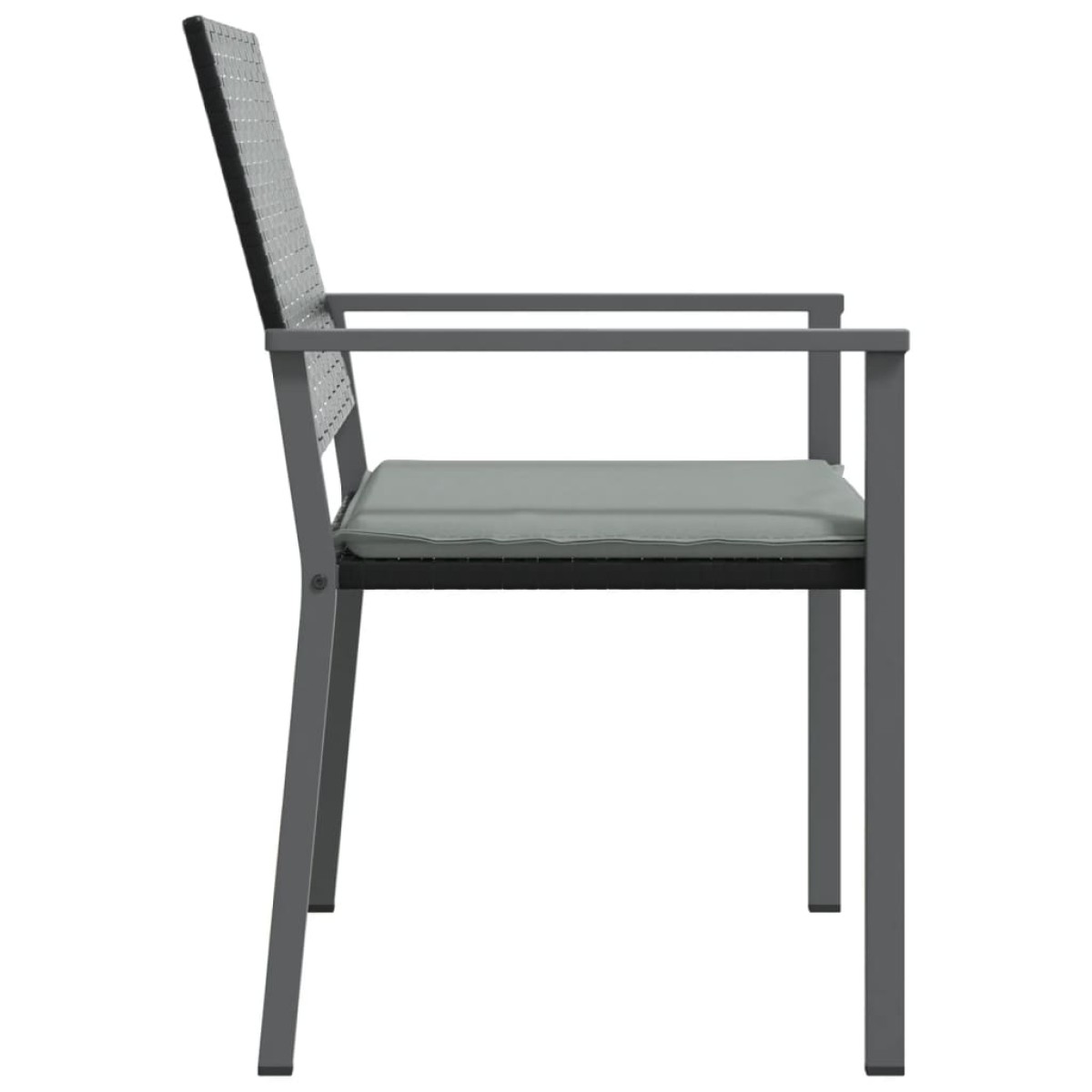 vidaXL Καρέκλες Κήπου 2 τεμ. Μαύρο 54x62,5x89 εκ Συνθ. Ρατάν&Μαξιλάρια
