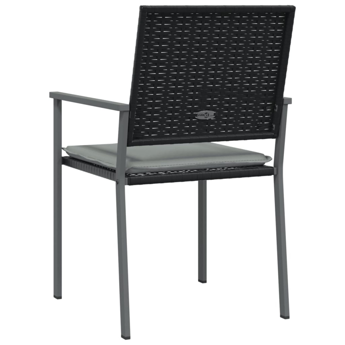 vidaXL Καρέκλες Κήπου 2 τεμ. Μαύρο 54x62,5x89 εκ Συνθ. Ρατάν&Μαξιλάρια