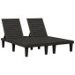 vidaXL Ξαπλώστρα Διπλή Μαύρη 155 x 138 x 83 εκ. από Πολυπροπυλένιο