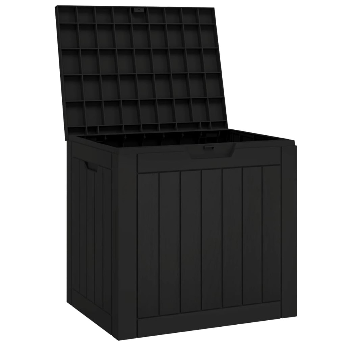 vidaXL Μπαούλο Αποθήκευσης Κήπου Μαύρο 55,5x43x53 εκ. Πολυπροπυλένιο