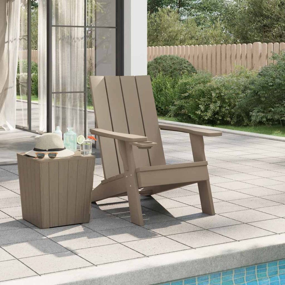 vidaXL Καρέκλα Κήπου Adirondack Αν. Καφέ 75x88,5x89,5 εκ. Πολυπρ/λένιο
