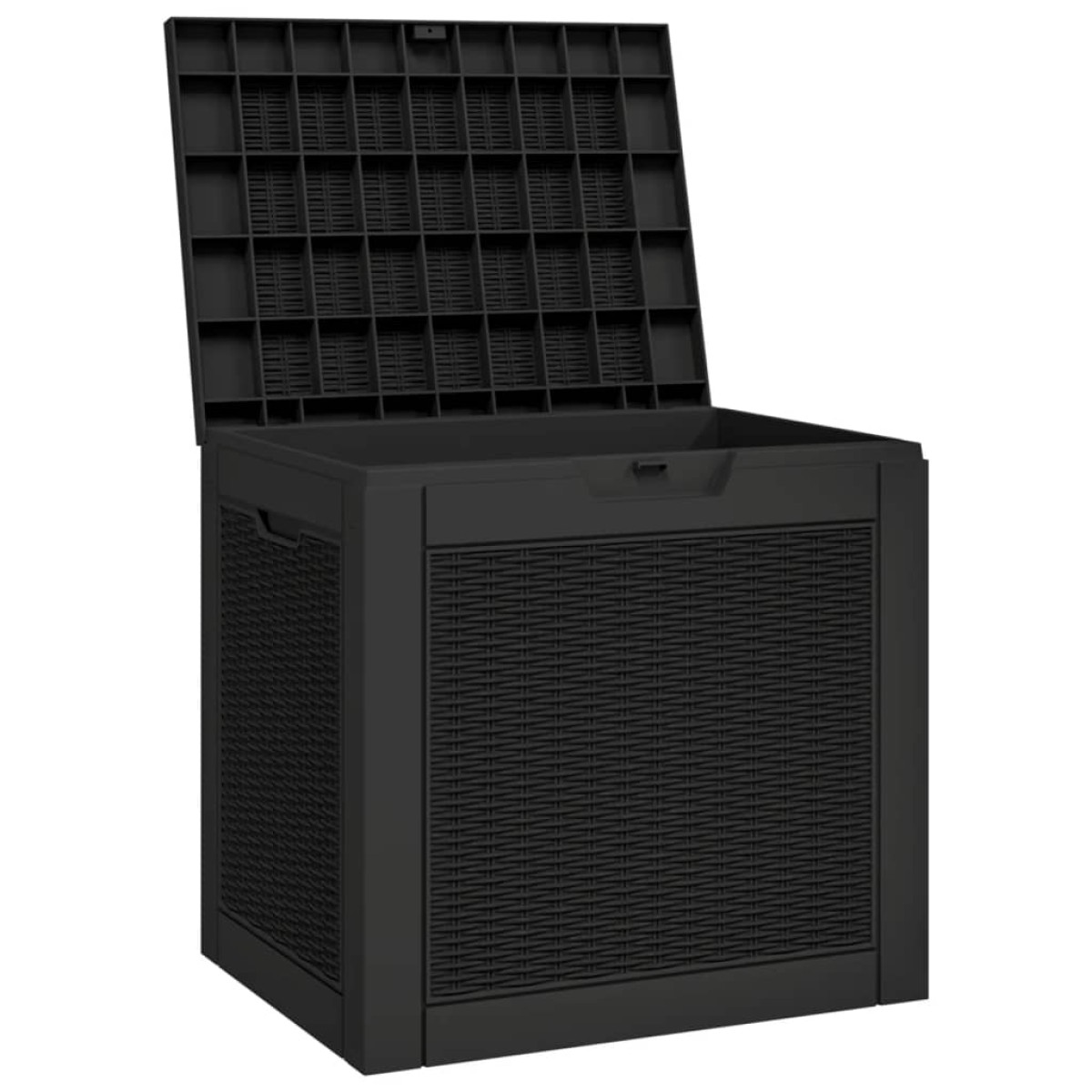 vidaXL Μπαούλο Αποθήκευσης Κήπου Μαύρο 55,5x43x53 εκ. Πολυπροπυλένιο