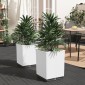 vidaXL Ζαρντινιέρες 2 τεμ. Λευκές 30 x 30 x 37 εκ. από Πολυπροπυλένιο