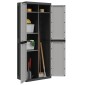 vidaXL Ντουλάπι Αποθ. Εξ. Χώρου Γκρι/Μαύρο 65x37x165εκ. Πολυπροπυλένιο