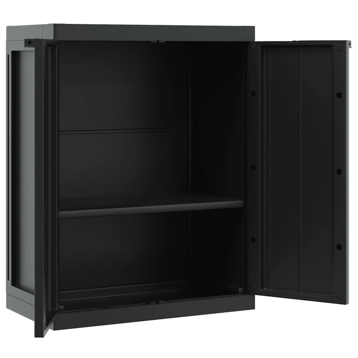 vidaXL Ντουλάπι Αποθ. Εξ. Χώρου Μαύρο 65x37x85 εκ. Πολυπροπυλένιο
