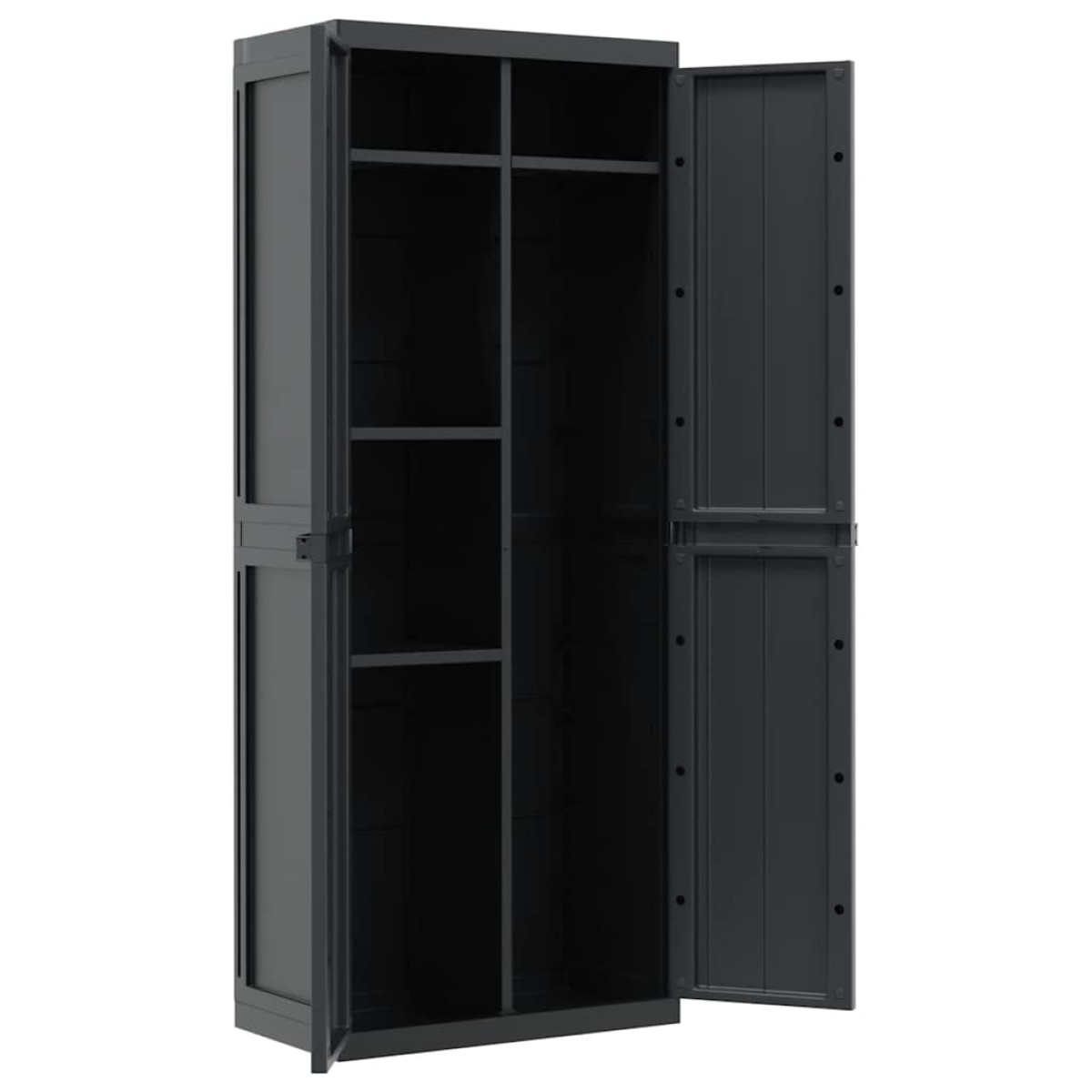 vidaXL Ντουλάπι Αποθ. Εξ. Χώρου Μαύρο 65x37x165εκ. Πολυπροπυλένιο