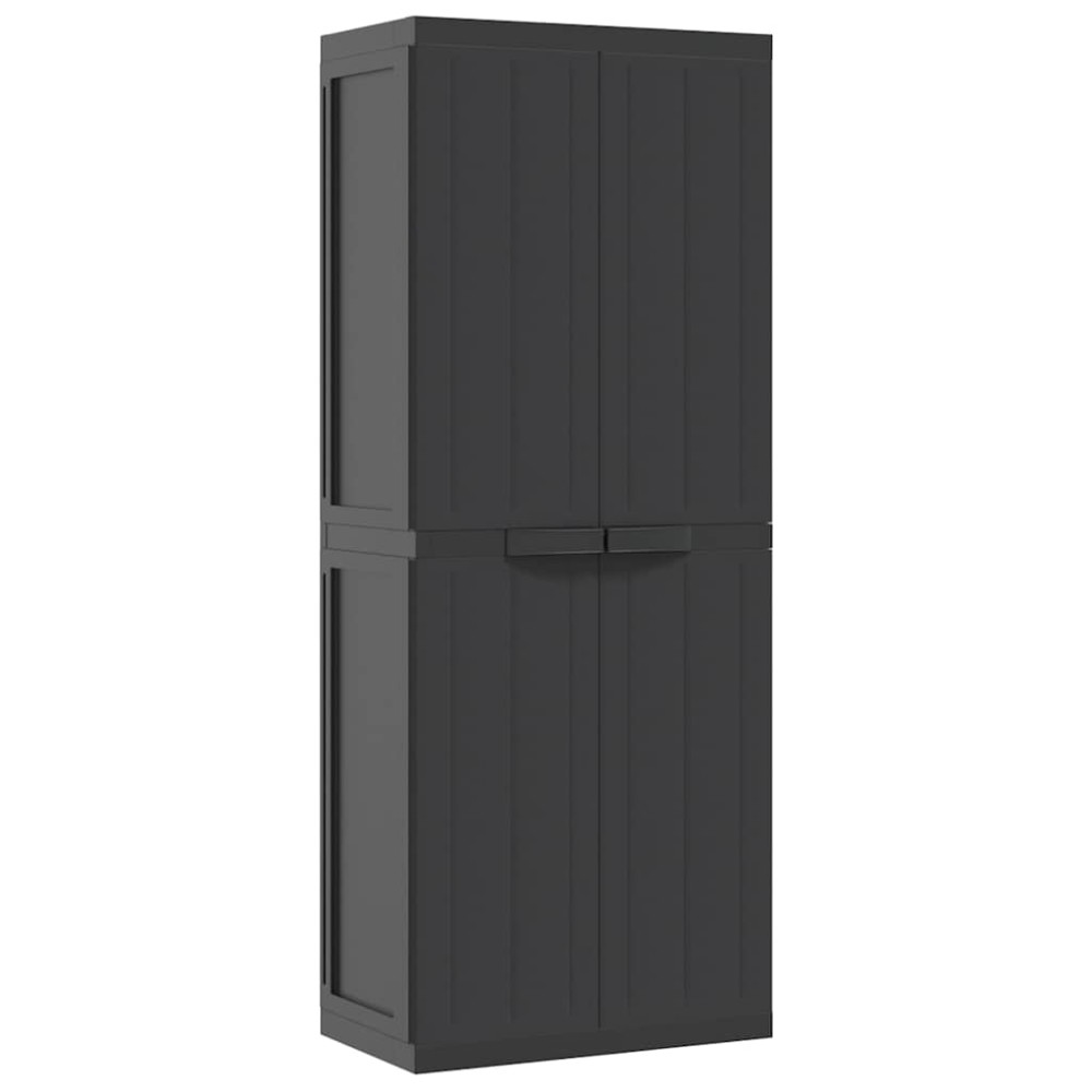 vidaXL Ντουλάπι Αποθ. Εξ. Χώρου Μαύρο 65x37x165εκ. Πολυπροπυλένιο