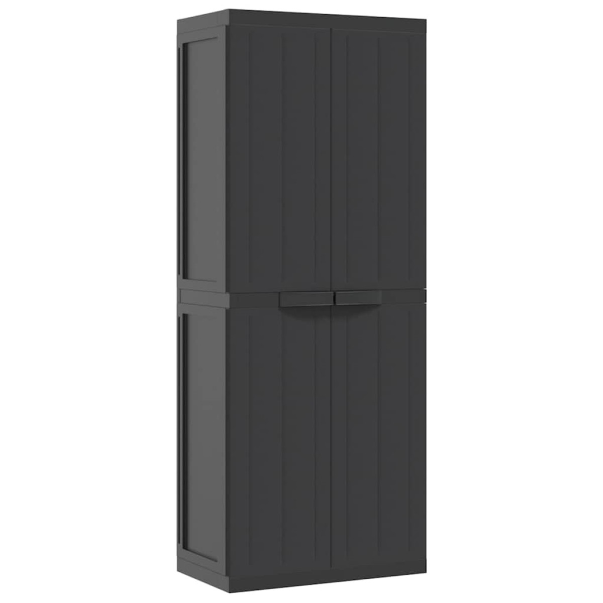vidaXL Ντουλάπι Αποθ. Εξ. Χώρου Μαύρο 65x37x165εκ. Πολυπροπυλένιο
