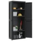 vidaXL Ντουλάπι Αποθ. Εξ. Χώρου Μαύρο 65x37x165εκ. Πολυπροπυλένιο