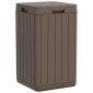 vidaXL Κάδος Απορριμμάτων Εξωτερ. Χώρου Καφέ 38x38x65 εκ. Πολυπρ/λένιο