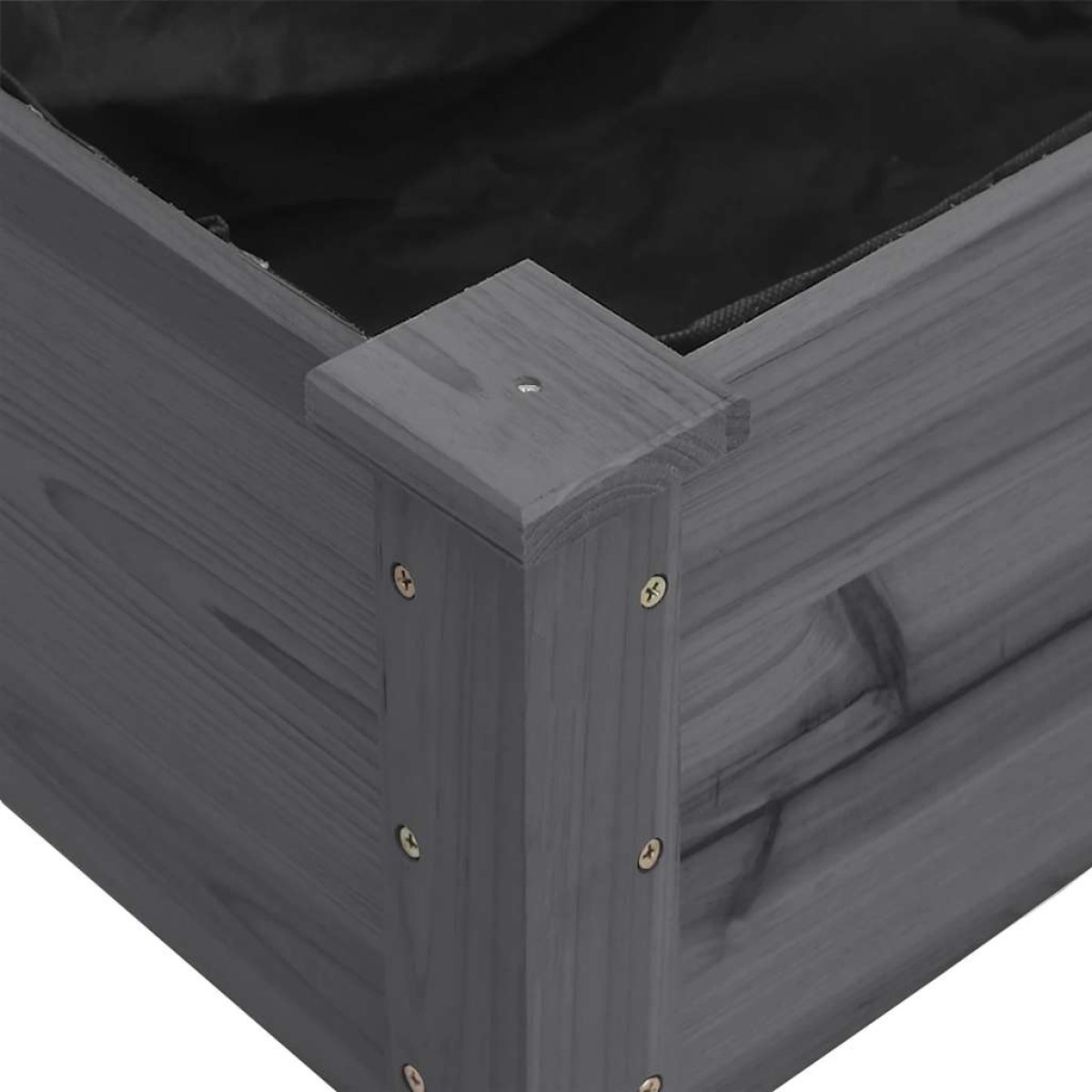 vidaXL Γλάστρα με Επένδυση Γκρι 118x59x76 εκ. από Μασίφ Ξύλο Ελάτης