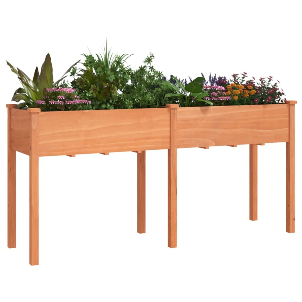 vidaXL Γλάστρα με Επένδυση Καφέ 161x45x76 εκ. από Μασίφ Ξύλο Ελάτης