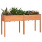 vidaXL Γλάστρα με Επένδυση Καφέ 161x45x76 εκ. από Μασίφ Ξύλο Ελάτης