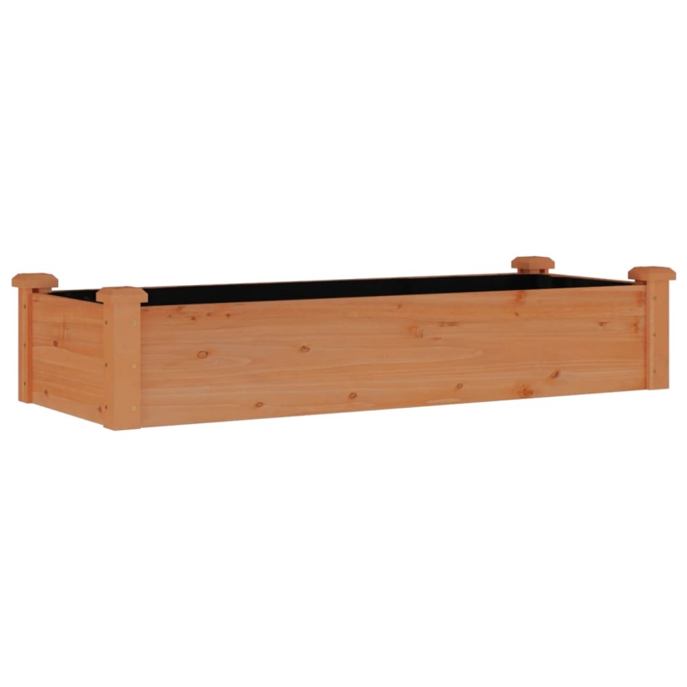 vidaXL Ζαρντινιέρα Υπερυψ. με Επένδυση Καφέ 120x45x25 εκ. Μασίφ Ελάτη