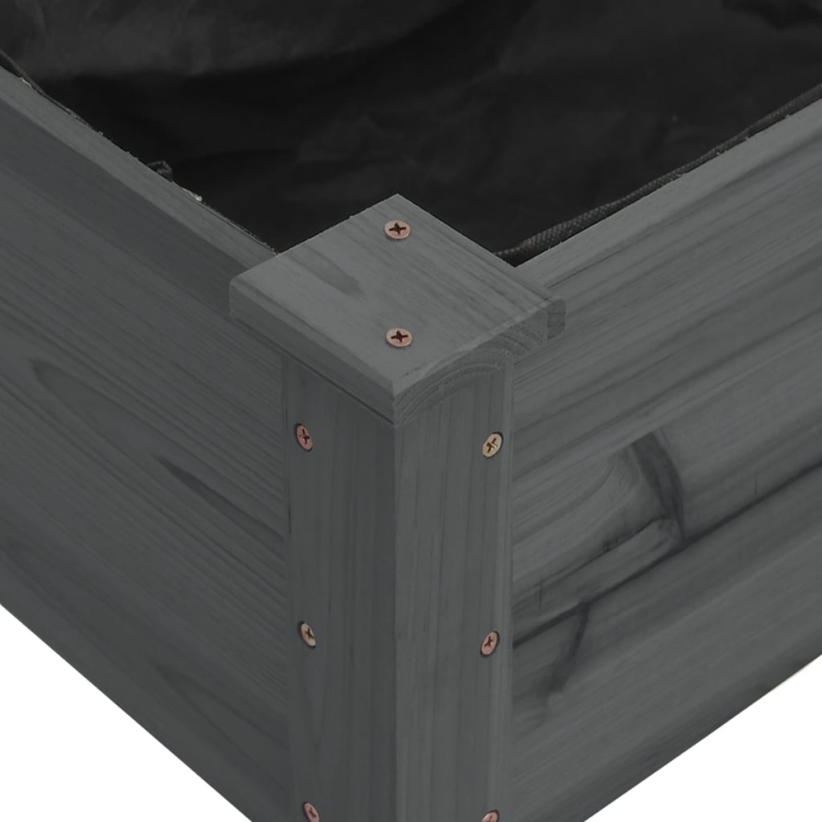 vidaXL Ζαρντινιέρα Υπερυψ. με Επένδυση Γκρι 120x60x25 εκ. Μασίφ Ελάτη