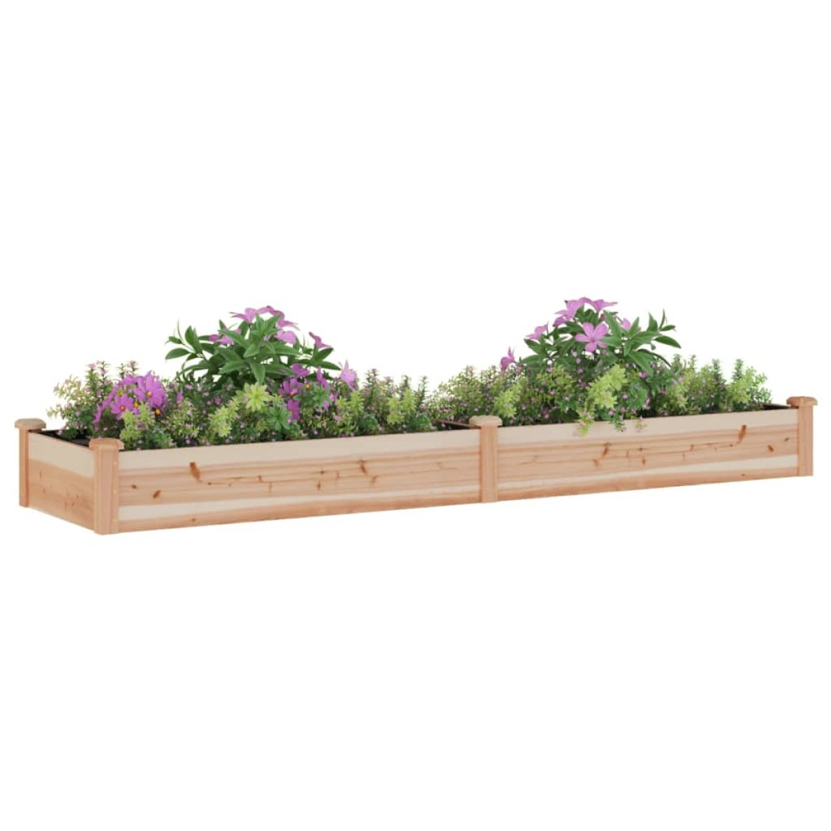vidaXL Ζαρντινιέρα Υπερυψ. με Επένδυση 240x60x25 εκ. Μασίφ Ξύλο Ελάτης
