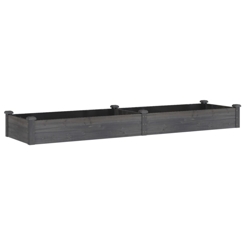 vidaXL Ζαρντινιέρα Υπερυψ. με Επένδυση Γκρι 240x60x25 εκ. Μασίφ Ελάτη