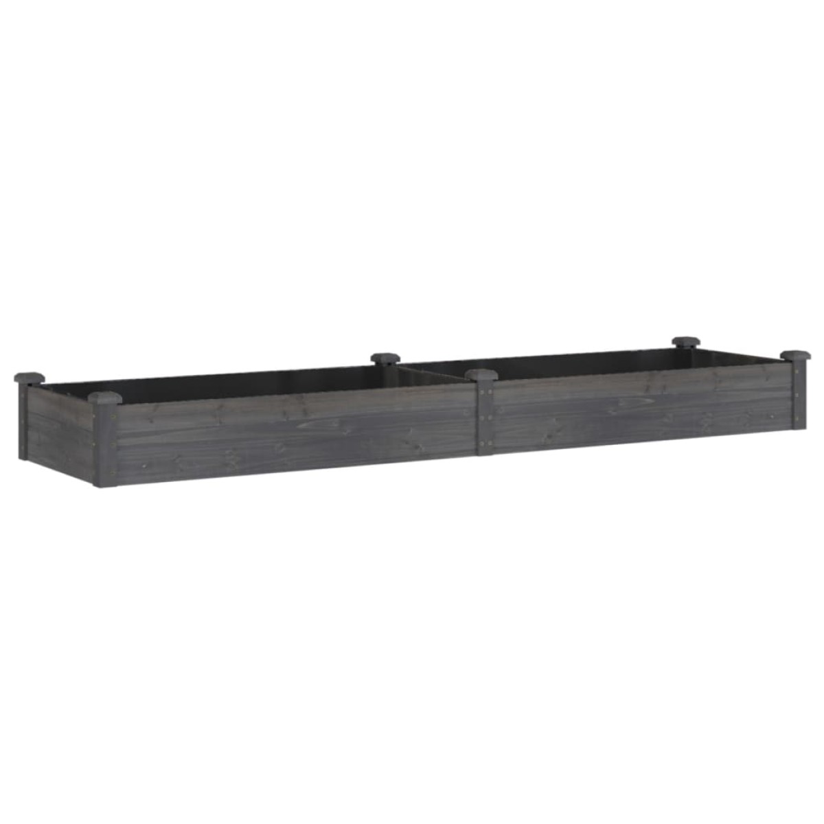 vidaXL Ζαρντινιέρα Υπερυψ. με Επένδυση Γκρι 240x60x25 εκ. Μασίφ Ελάτη