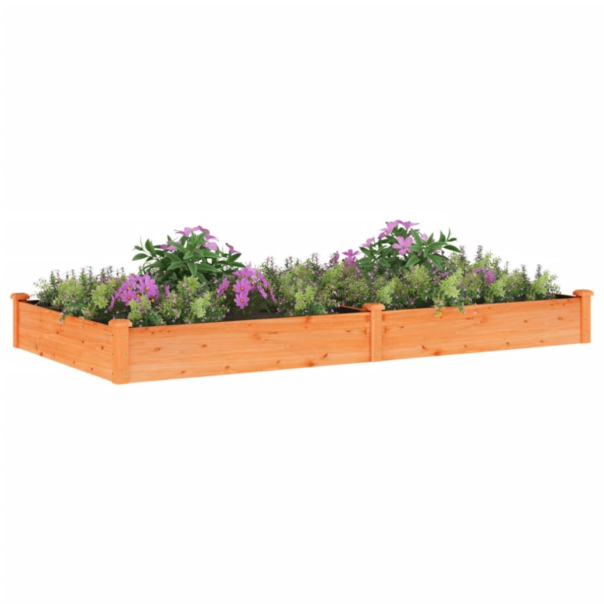 vidaXL Ζαρντινιέρα Υπερυψ. με Επένδυση Καφέ 240x120x25 εκ. Μασίφ Ελάτη