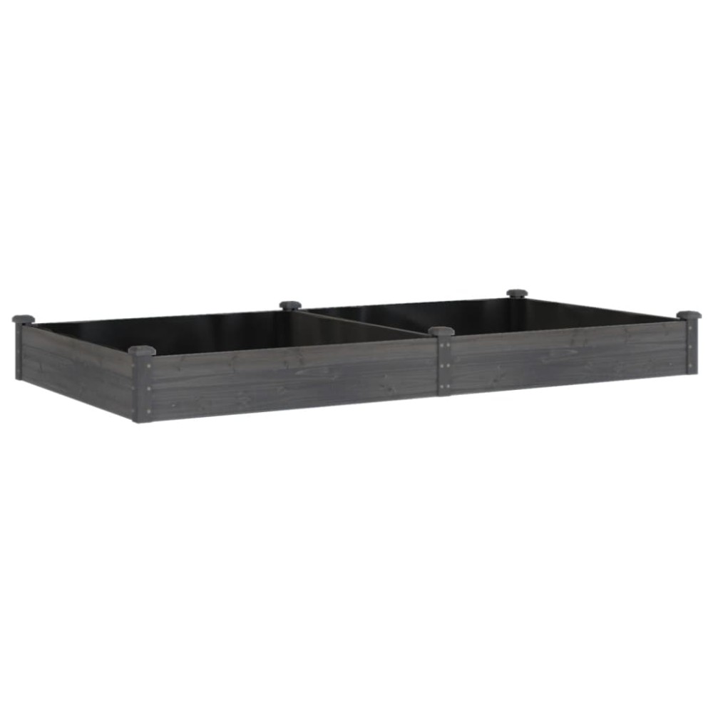 vidaXL Ζαρντινιέρα Υπερυψ. με Επένδυση Γκρι 240x120x25 εκ. Μασίφ Ελάτη