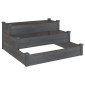 vidaXL Ζαρντινιέρα Υπερυψωμένη Γκρι 120x120x56 εκ. Μασίφ Ξύλο Ελάτης