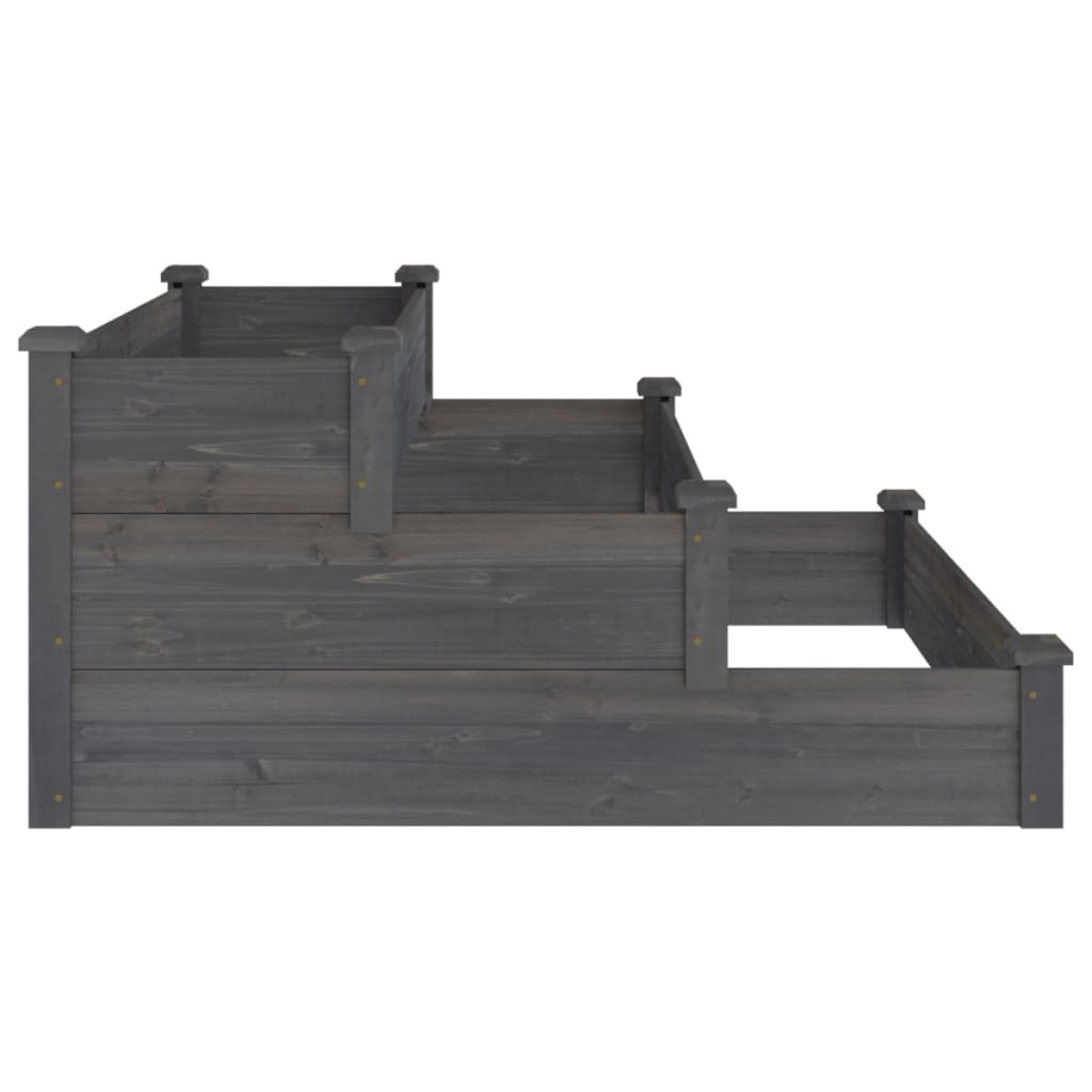 vidaXL Ζαρντινιέρα Υπερυψωμένη Γκρι 120x120x56 εκ. Μασίφ Ξύλο Ελάτης