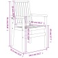 vidaXL Καρέκλες Κήπου Στοιβαζόμενες 2 τεμ. 56,5x57,5x91 εκ. Μασίφ Teak