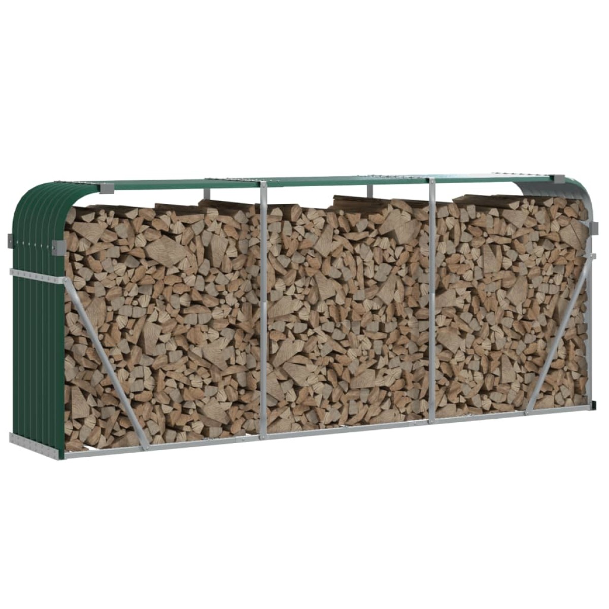 vidaXL Ξυλοθήκη Πράσινη 234 x 45 x 100 εκ. από Γαλβανισμένο Ατσάλι