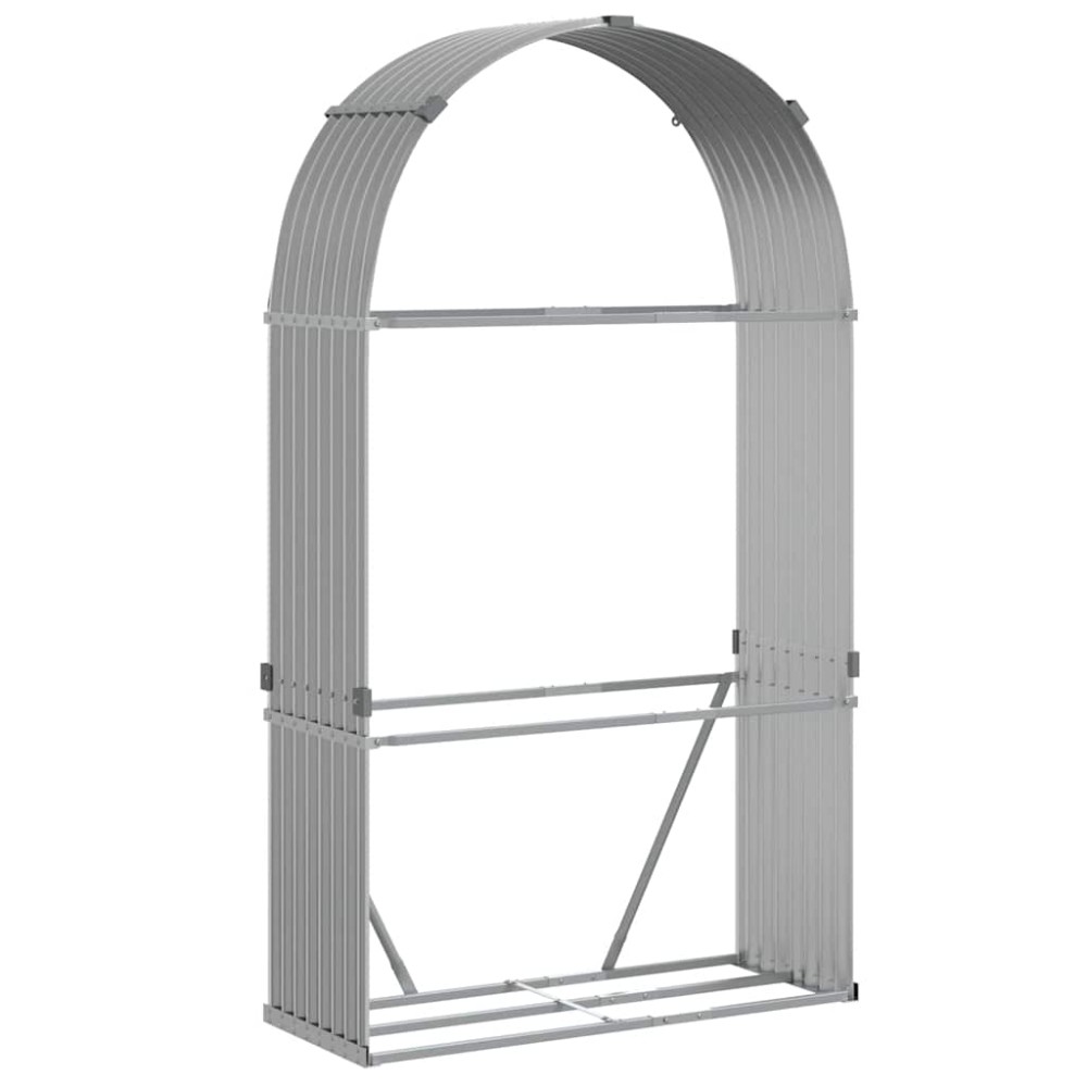 vidaXL Ξυλοθήκη Αν. Γκρι 120 x 45 x 210 εκ. από Γαλβανισμένο Ατσάλι